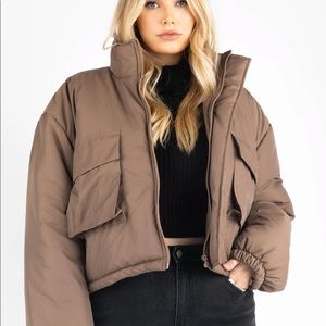 Kittenish Puffer Cropped Coat
